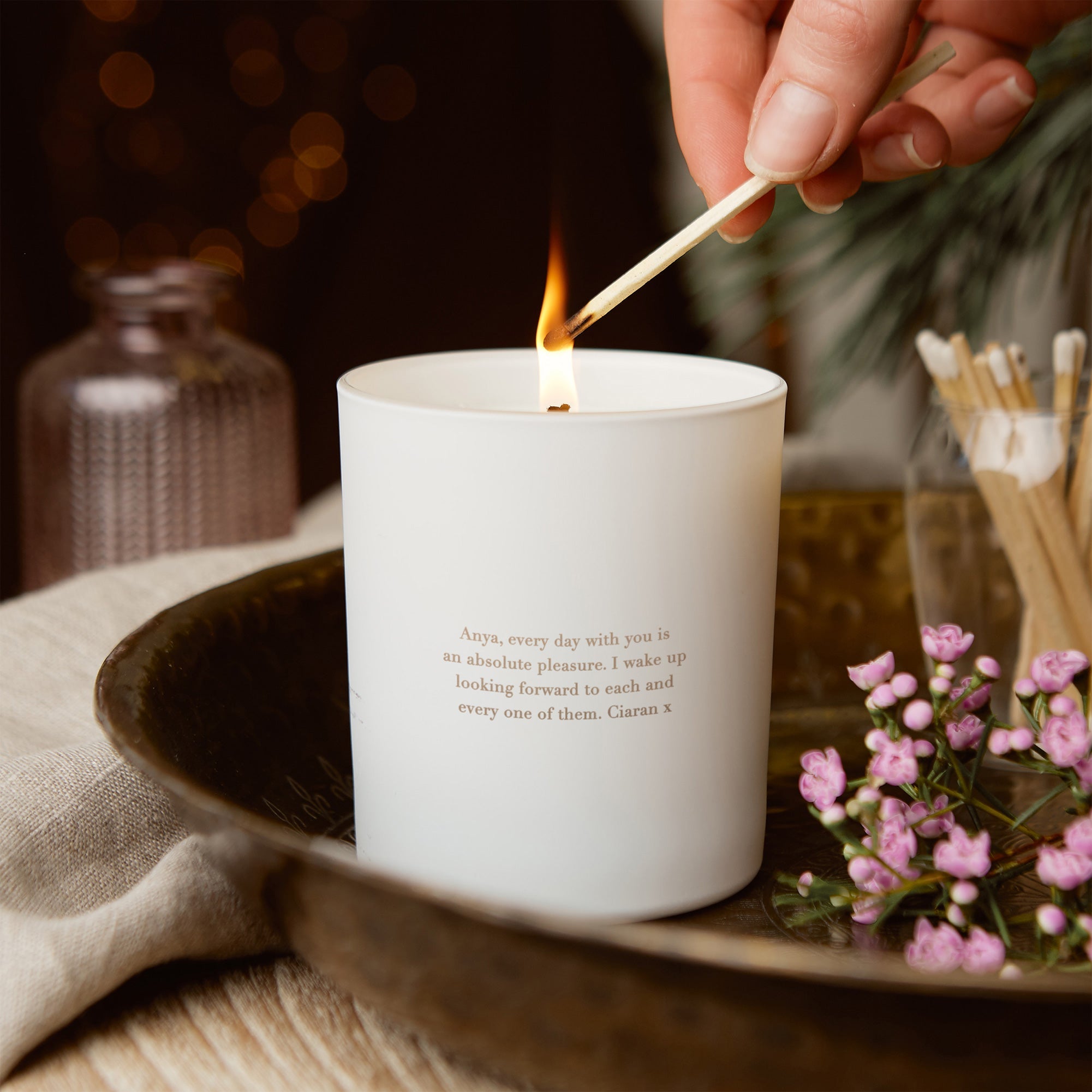 Personalised Birthday Gift Map Candle for Wife – Custom Scented Candle in Luxury Box