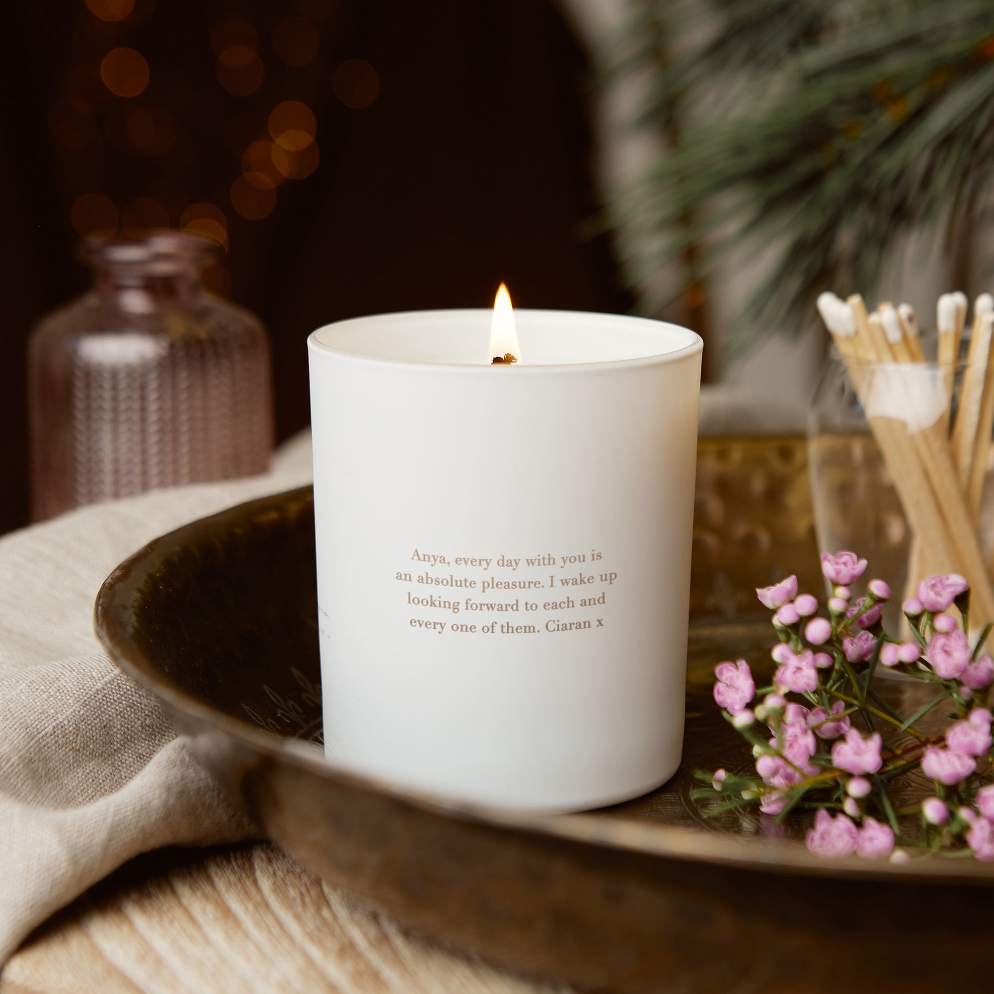 Birthday or Thank You Gift Personalized Soy Wax Candle with Custom Map Design in Luxury Box