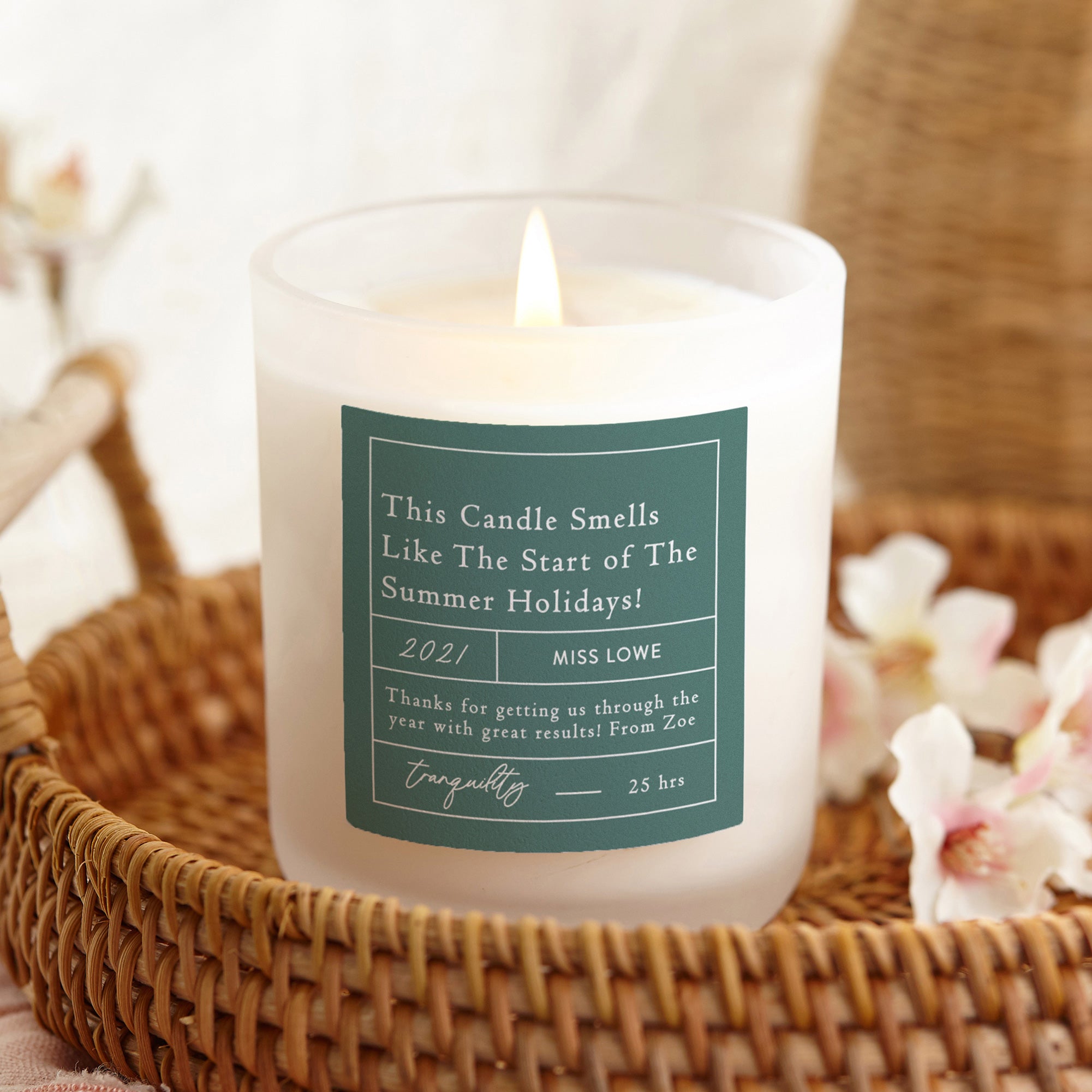 Thank You Teacher Gift - Summer Holidays Scented Candle in Luxury Gift-Ready Box