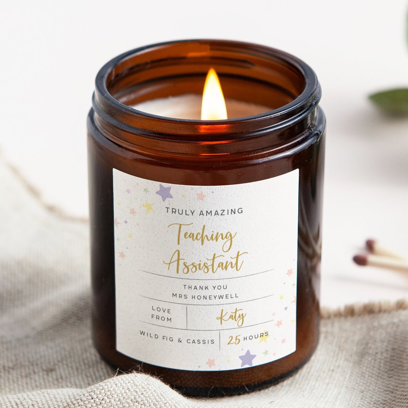 Thank You Gift Teaching Assistant Candle - Personalised Soy Wax in Luxury Gift Box