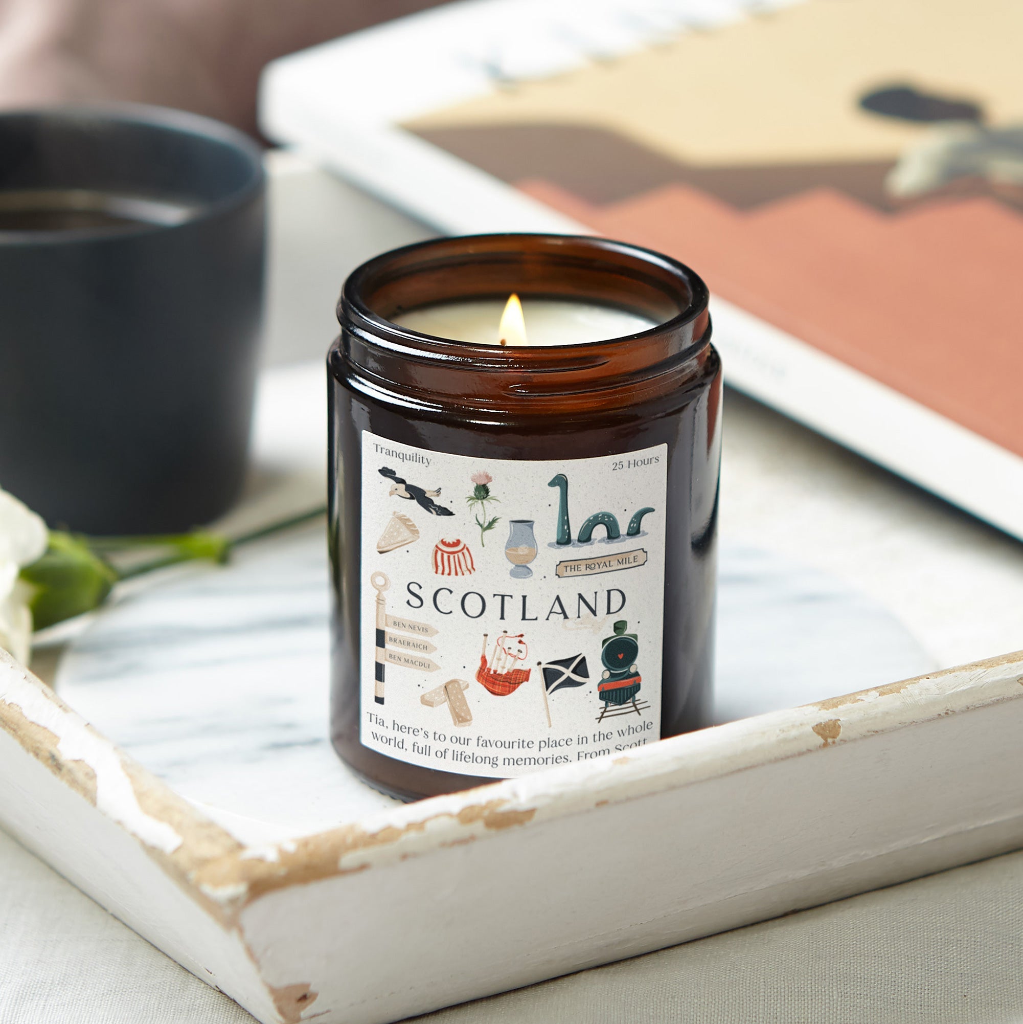 Thank You Gift Scotland Personalised Scented Candle in Luxury Gift-Ready Packaging