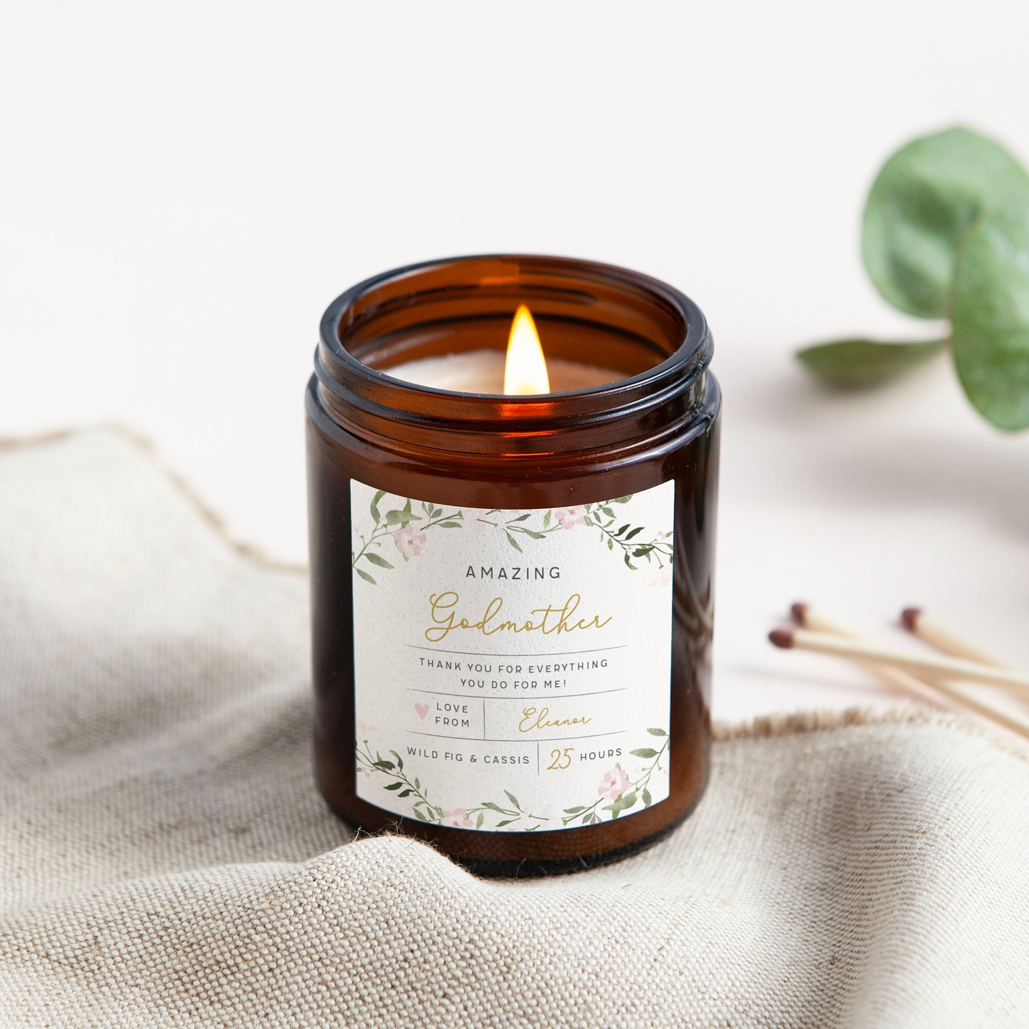 Thank You Gift Candle for Godmother in Luxury Gift Box Perfect for Special Occasions