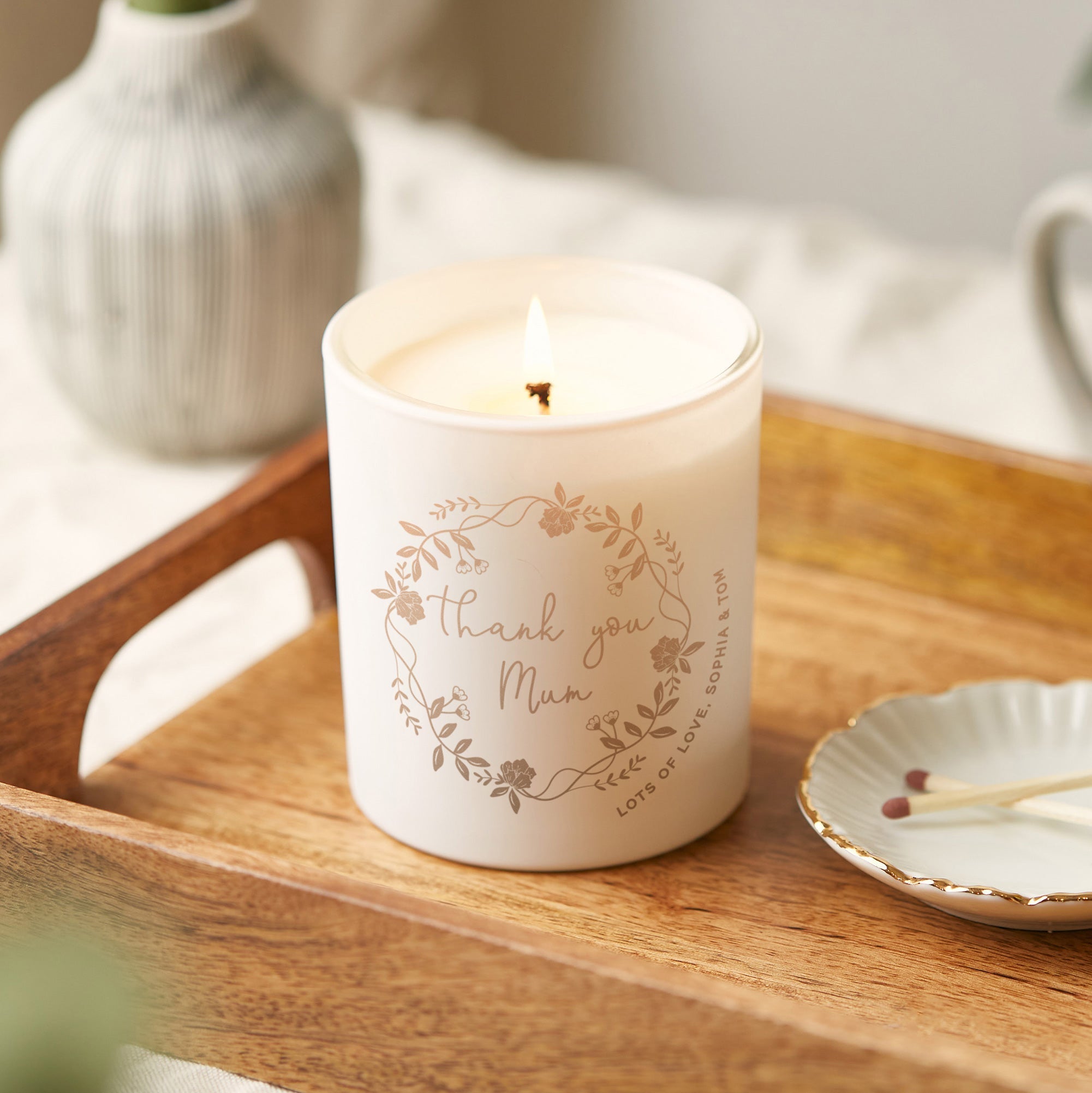 Thank You Gift for Mum Personalised Soy Wax Candle in Luxury Gift Box, Ready to Gift
