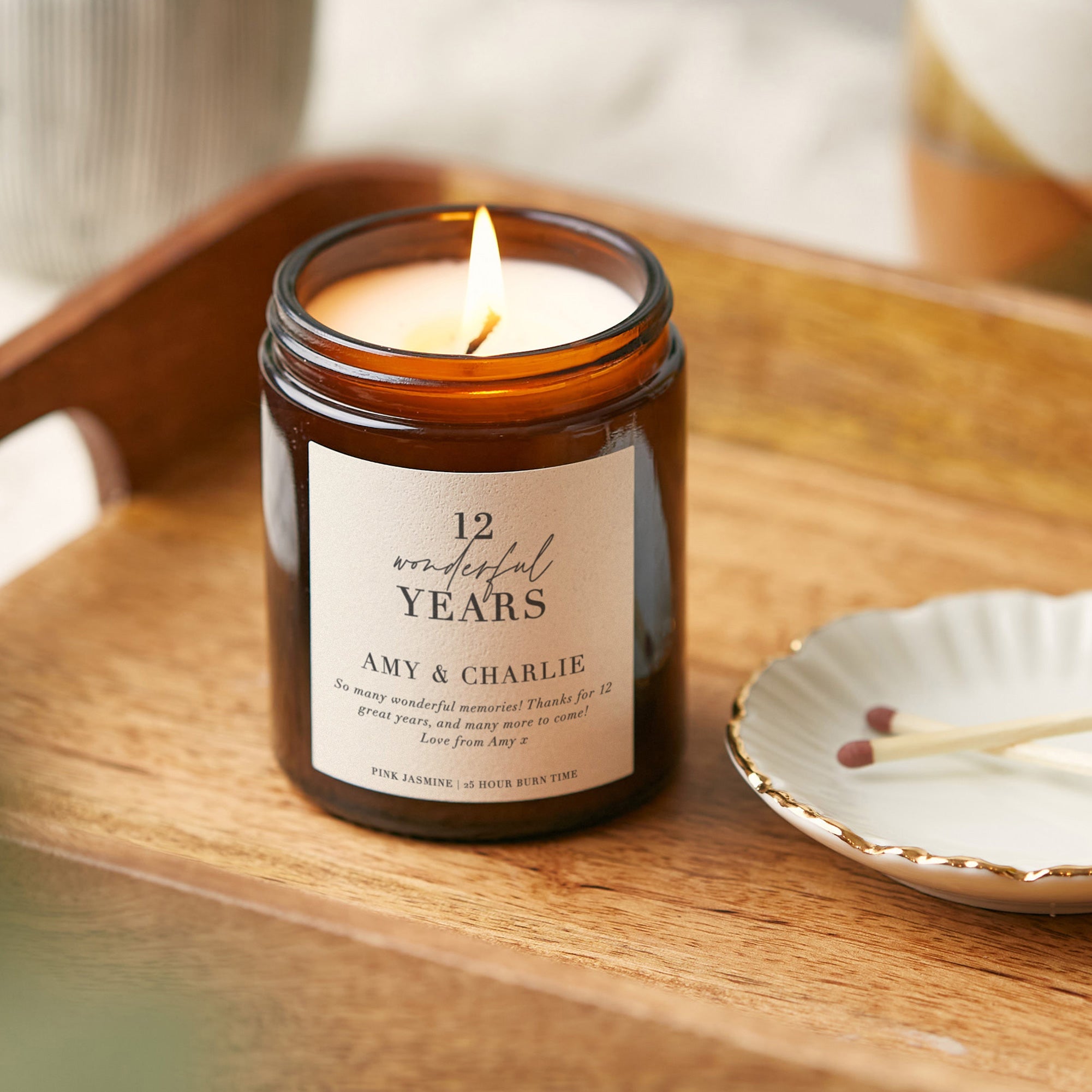 Wedding Anniversary Gift Candle Any Years Scented Jar in Luxury Gift-Ready Packaging