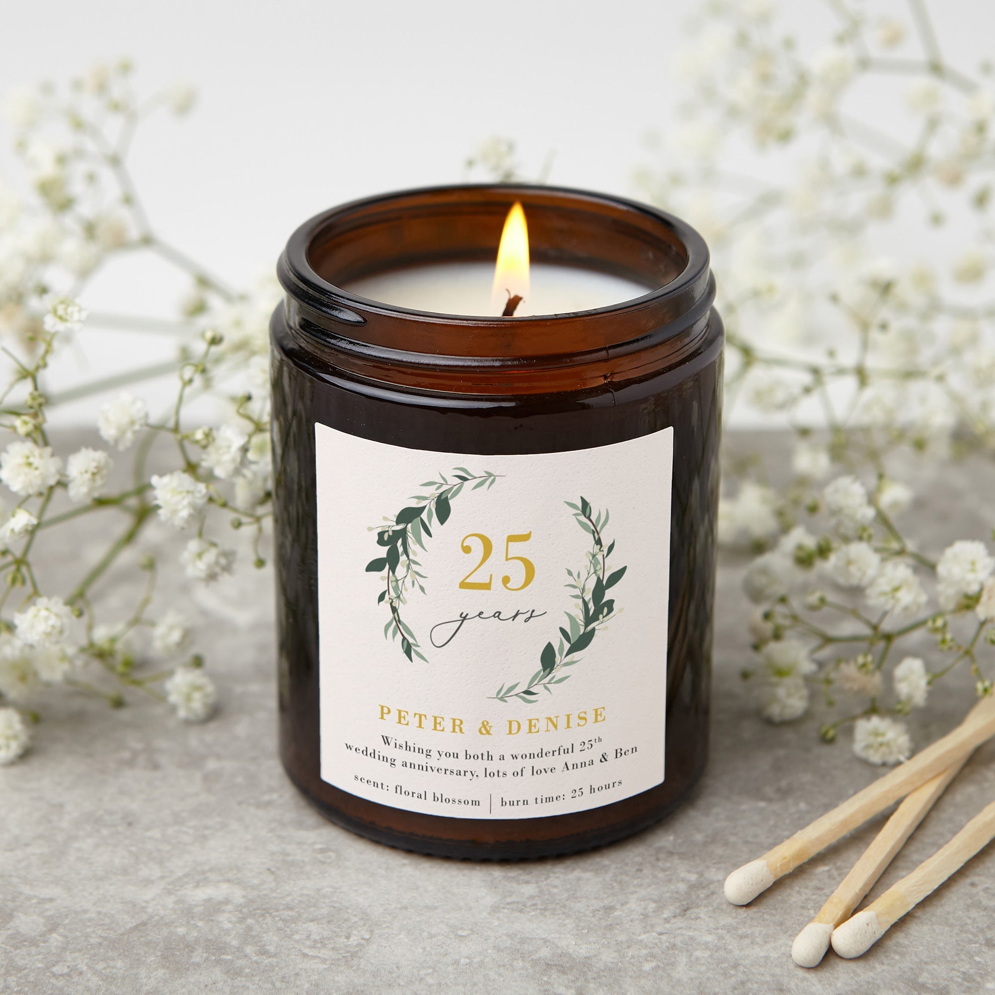Wedding Anniversary Gift for Wife Candle Any Year – Luxury Soy Wax Candle in Gift Box