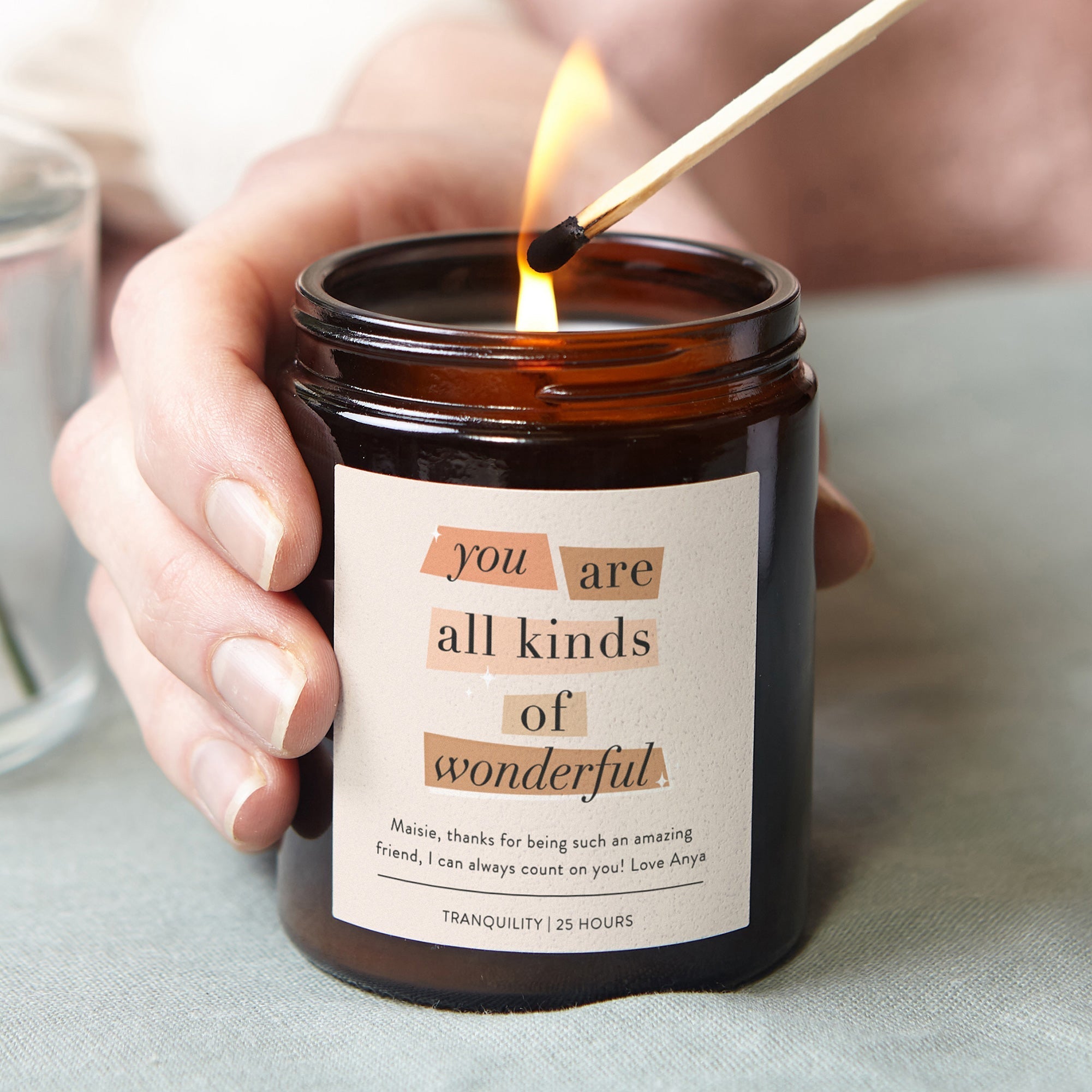 Thank You Gift Candle You Are All Kinds of Wonderful - Soy Wax, Luxury Gift-Ready Box