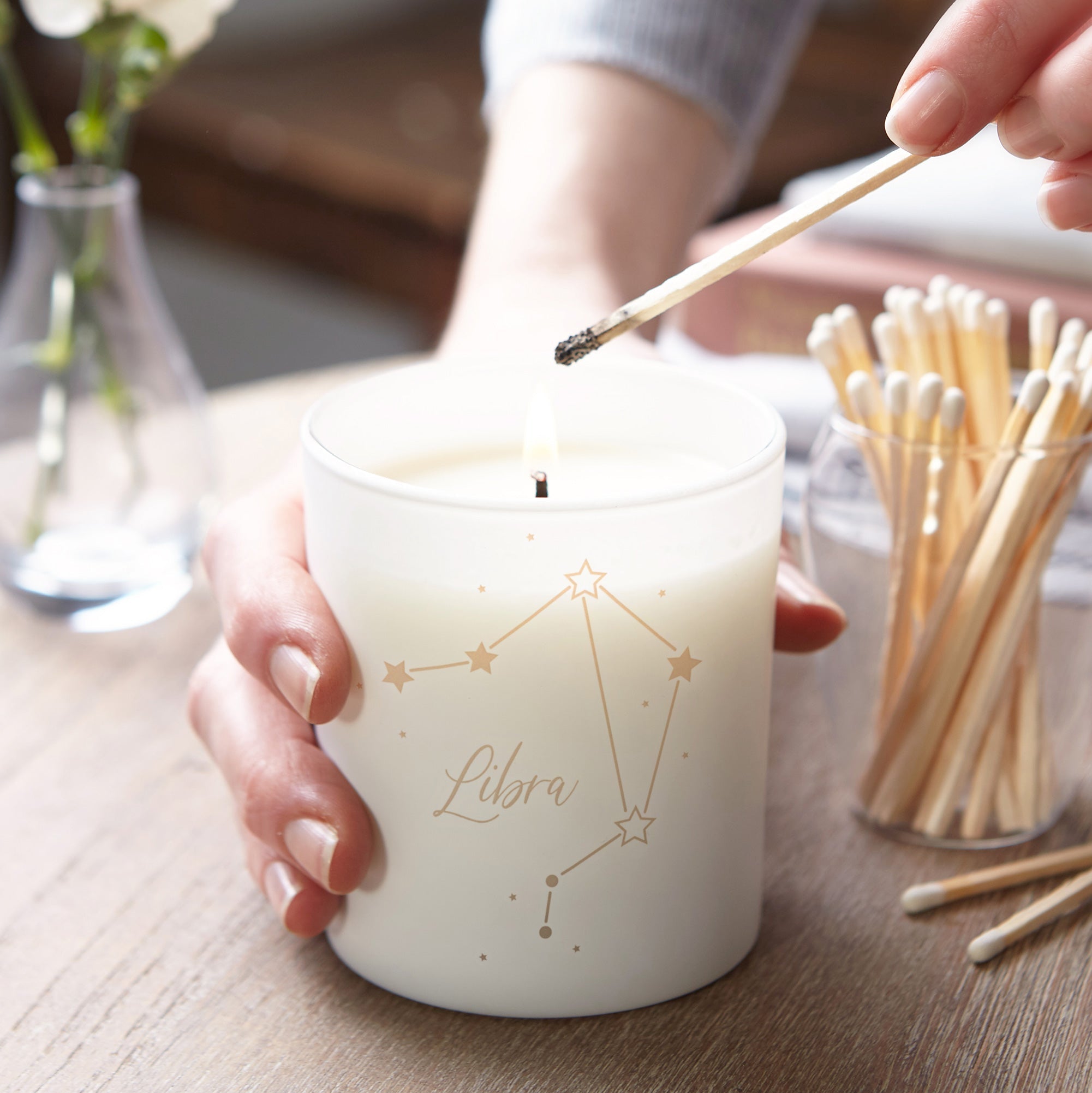 Birthday Gift Zodiac Constellation Candle for Her with Personalised Message, Luxury Box