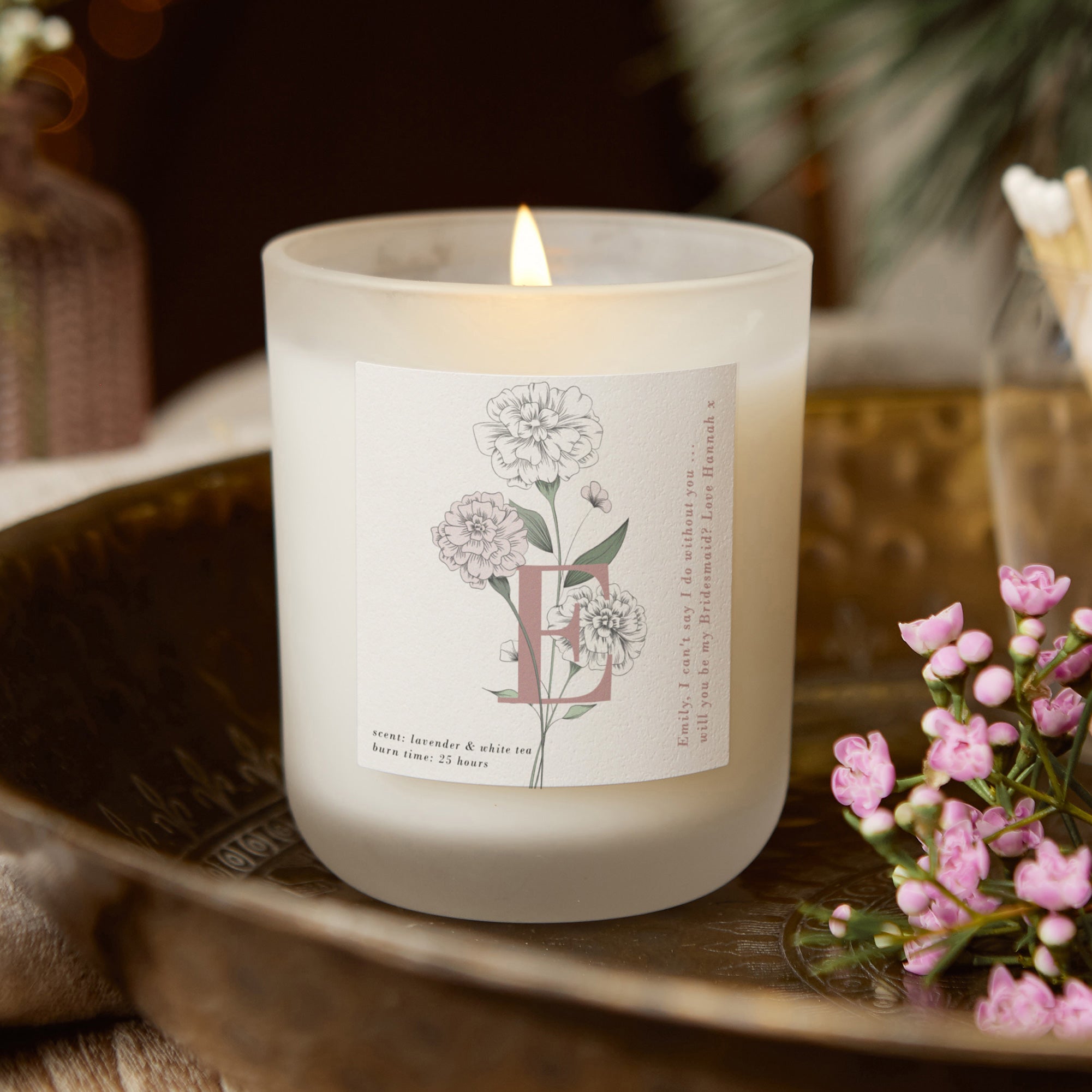 Be My Bridesmaid Initial Candle - Kindred Fires