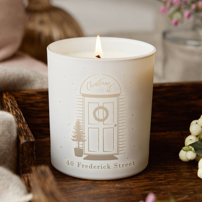 First Christmas in New Home Candle Personalised Door - Kindred Fires