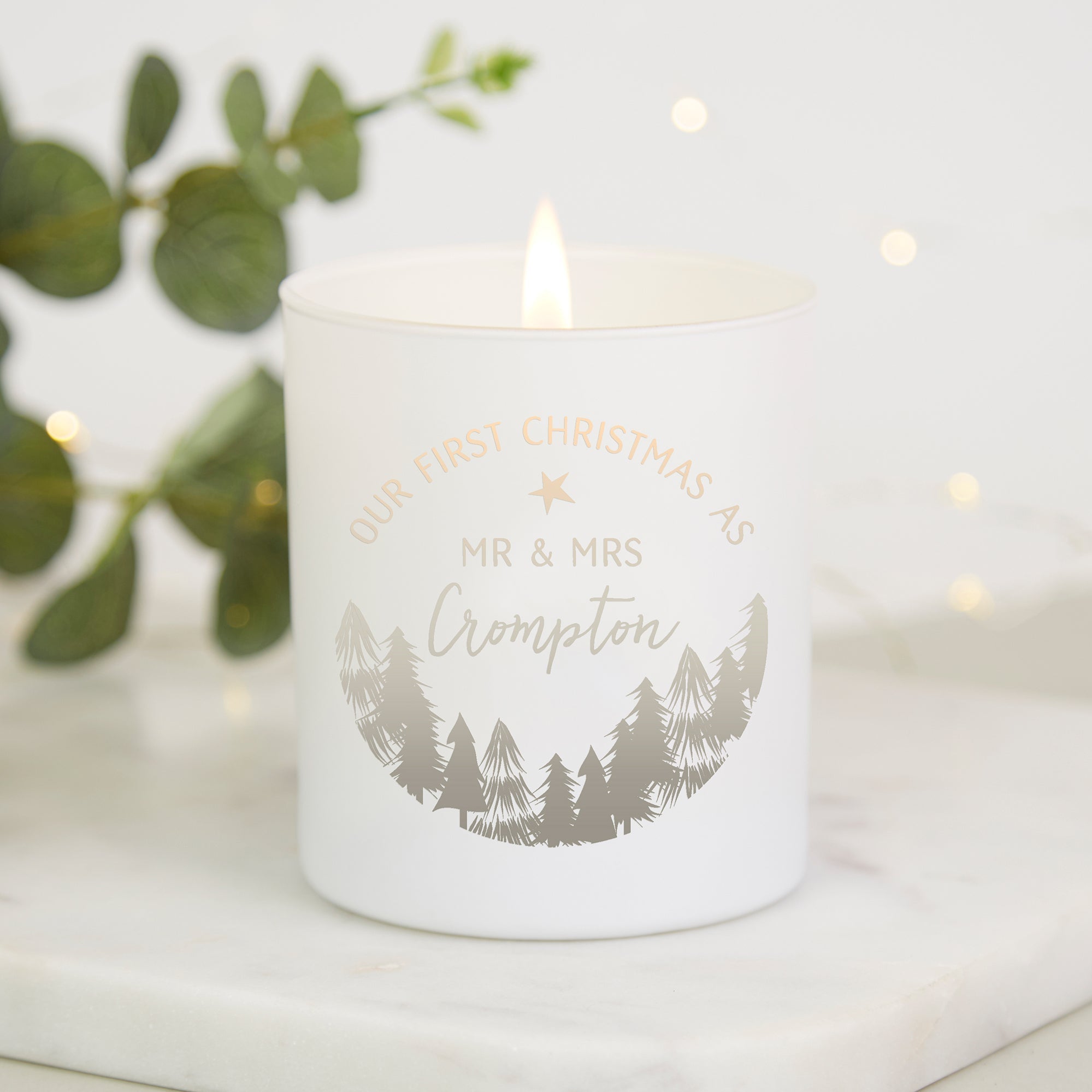 First Married Christmas Personalised Candle - Kindred Fires