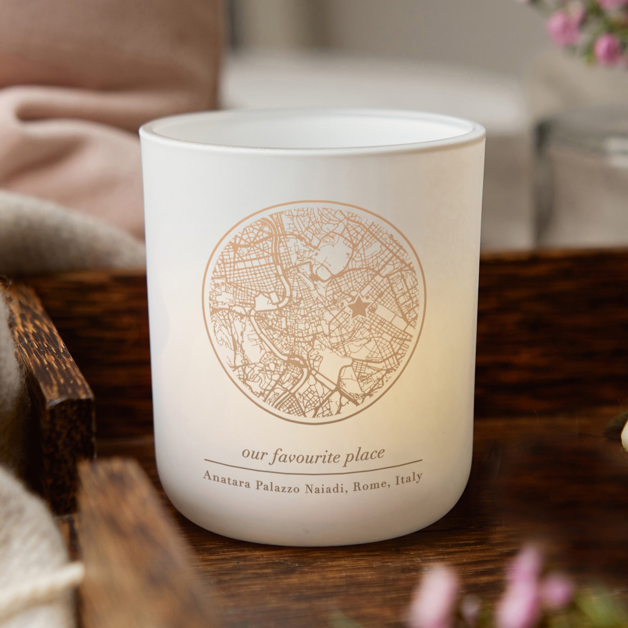 Christmas Gift for Girlfriend Map Tealight Holder with Candles - Kindred Fires