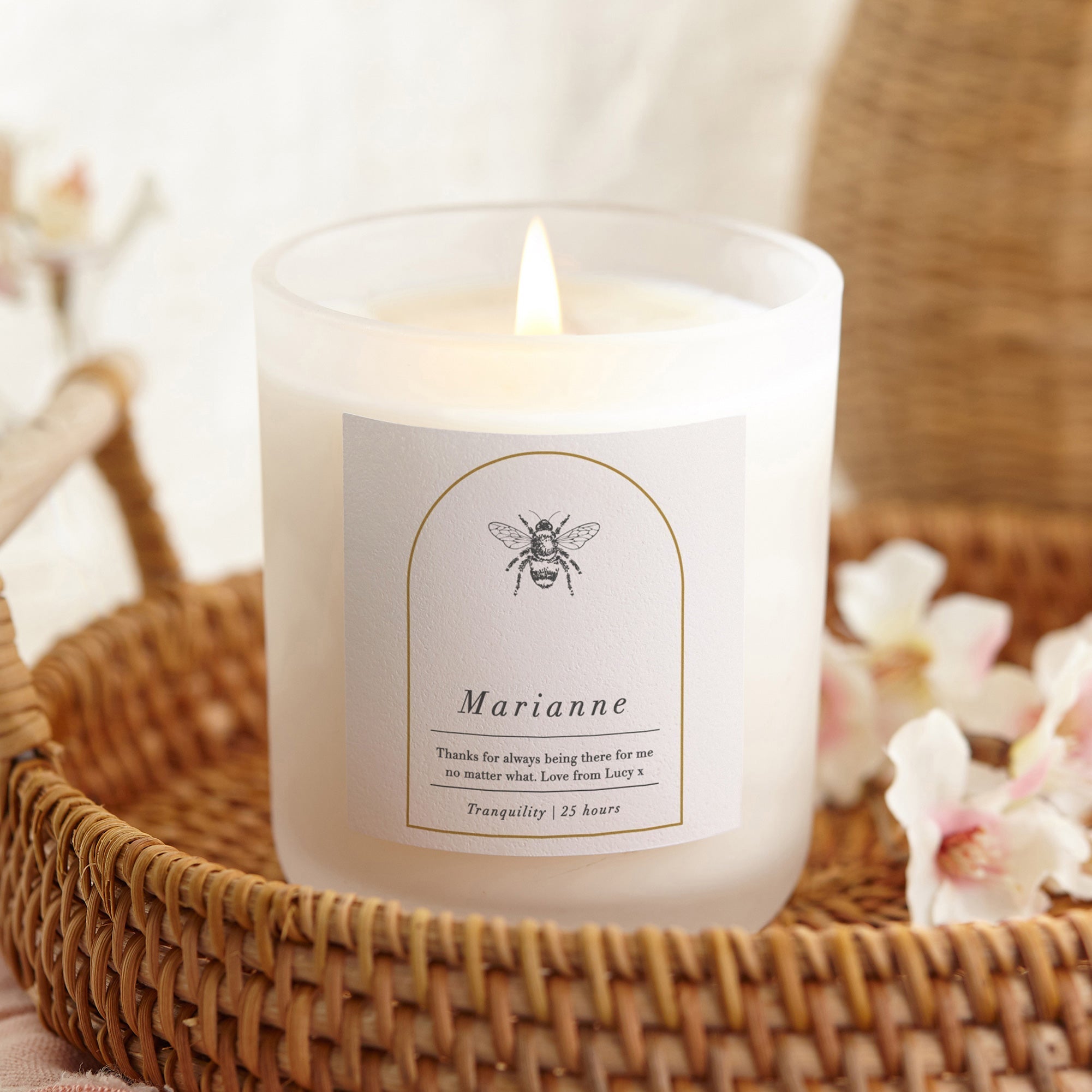 Christmas Gift for Her Bee Personalised Candle - Kindred Fires