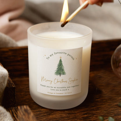 Gift for Her Personalised Christmas Scented Soy Candle - Kindred Fires