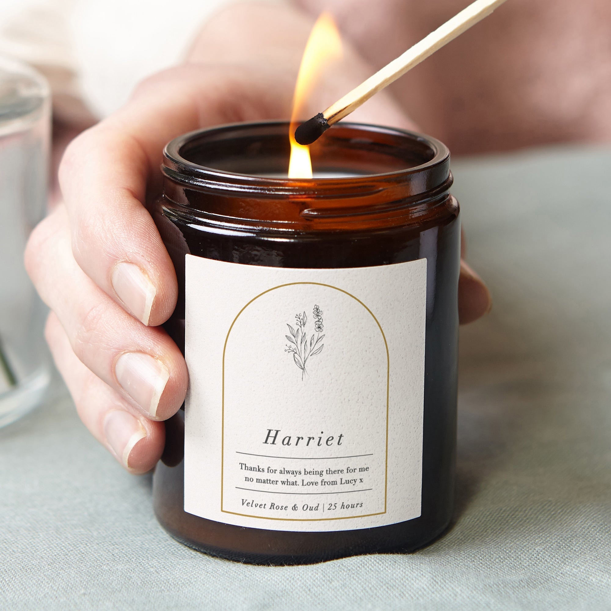 Christmas Gift for Her Wildflower Personalised Candle - Kindred Fires