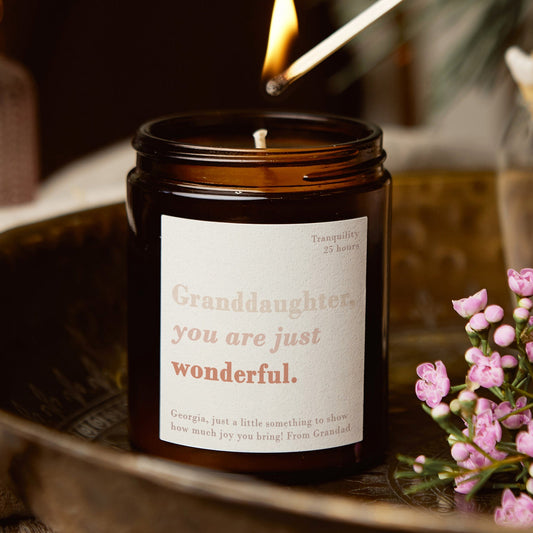 Granddaughter Christmas Gift You Are Wonderful Candle - Kindred Fires
