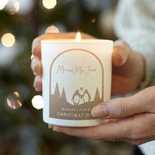 Wedding Christmas Gift Personalised Scented Candle - Kindred Fires