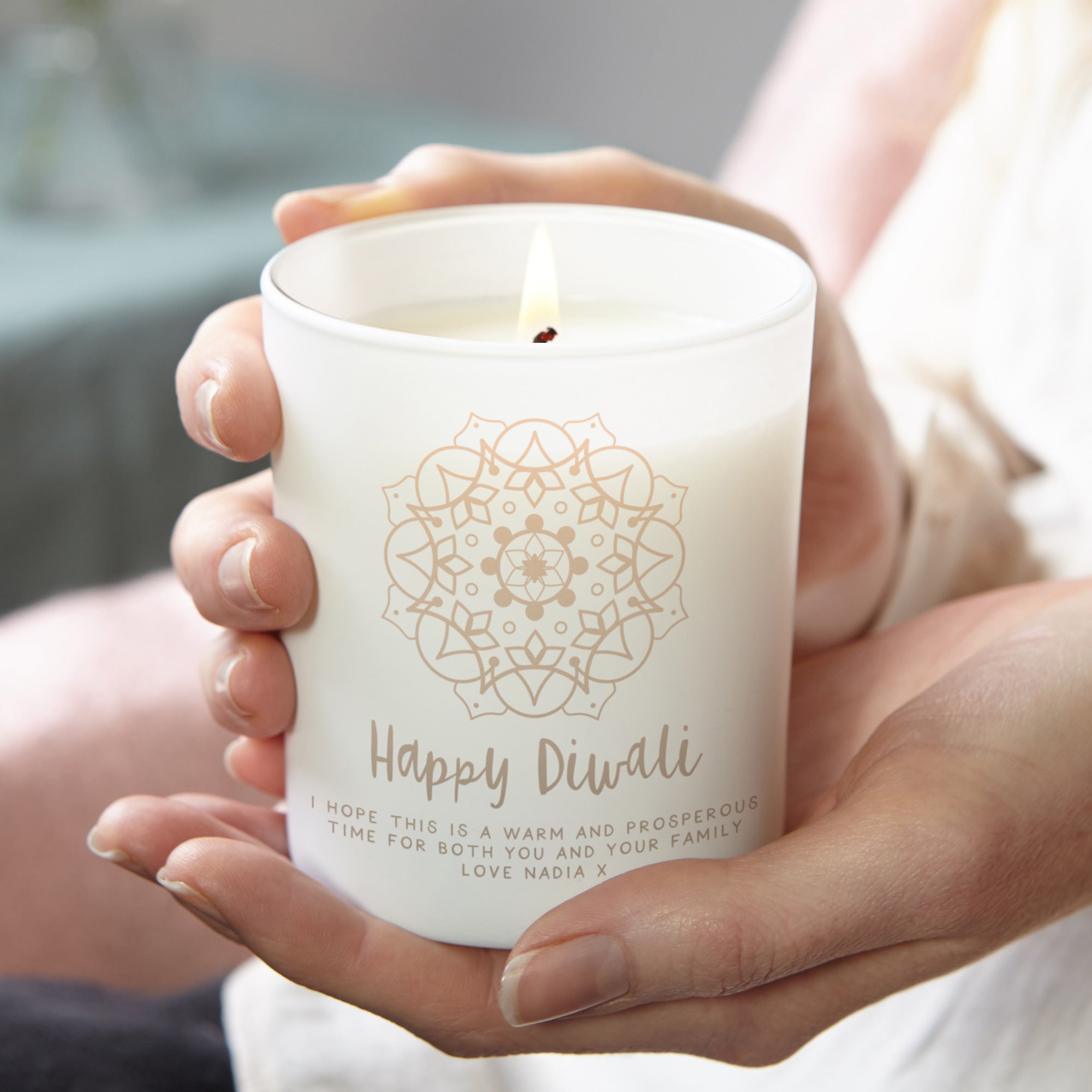 Personalised Diwali candle gift