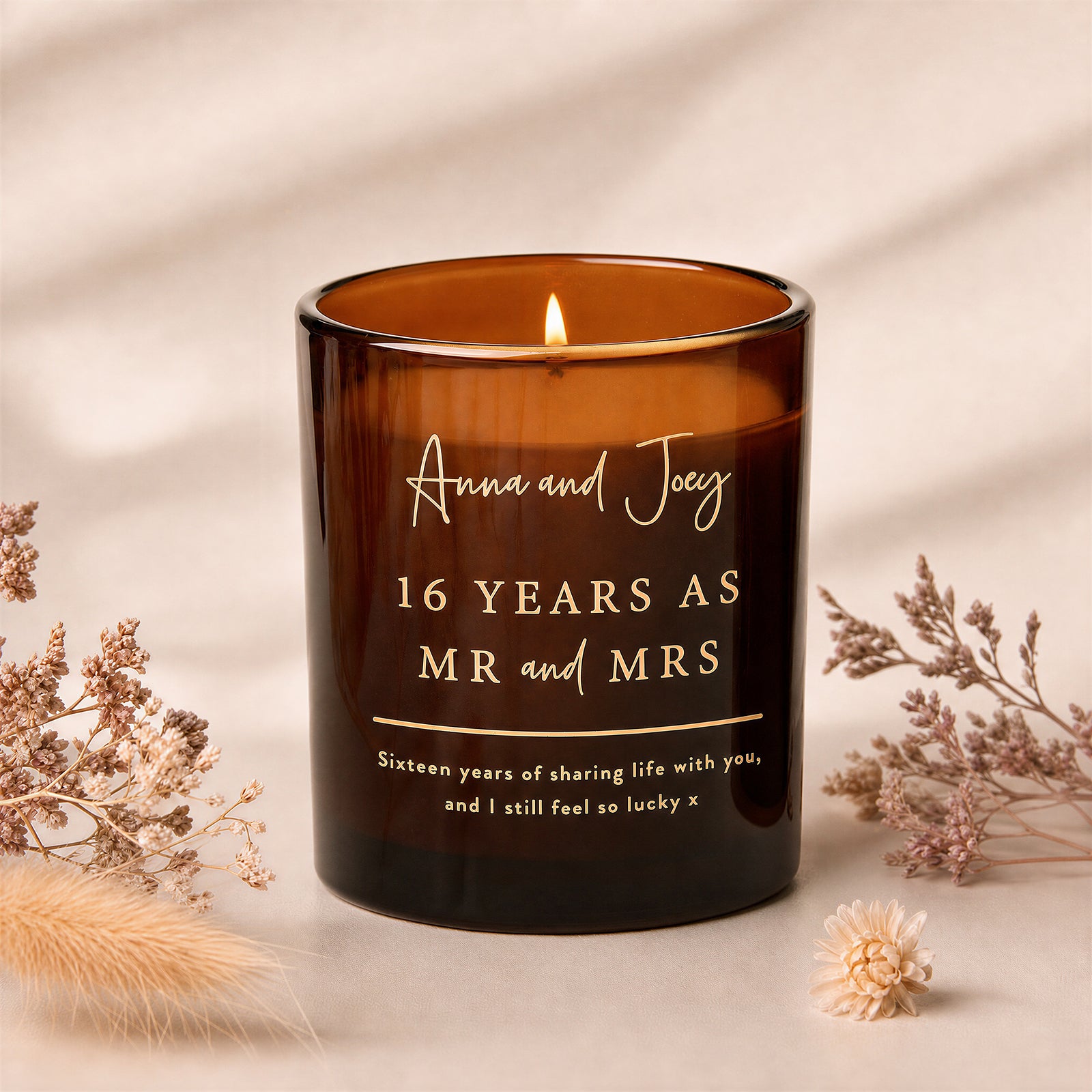 Personalised Engraved Wedding Anniversary Candle in Luxury Box