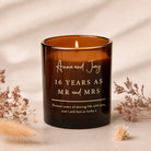 16th Wax Anniversary Gift Candle - Personalised Engraved Keepsake in Luxury Box