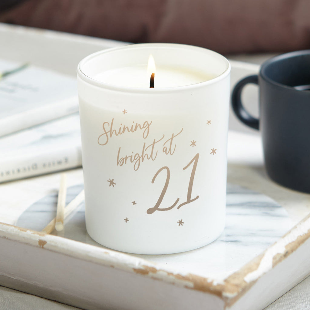 Birthday Gift for Her Shining Bright At Age Candle