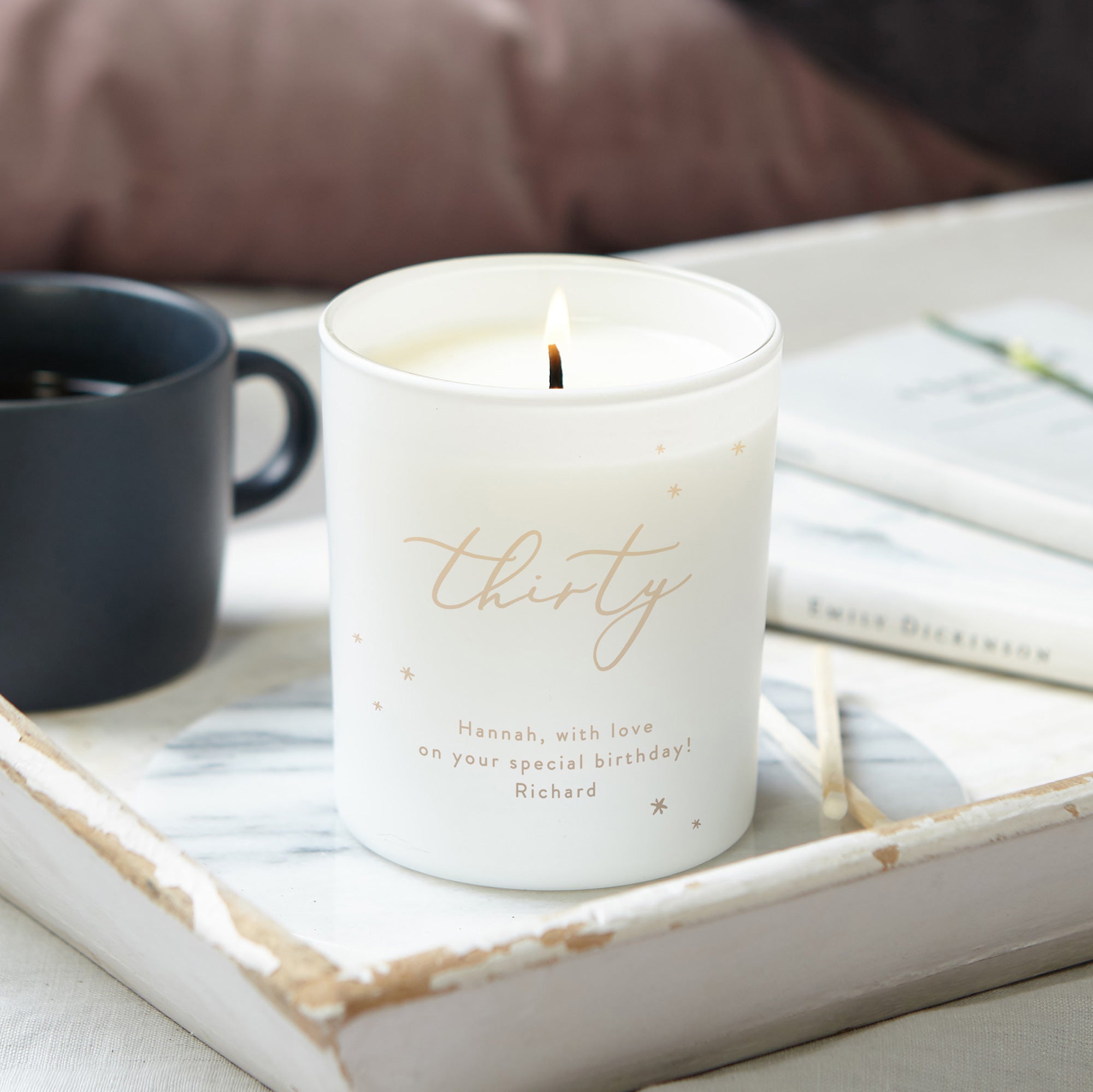 Milestone Birthday Gift for Her Glow Through Candle – Unique Scented Luxury Gift Box
