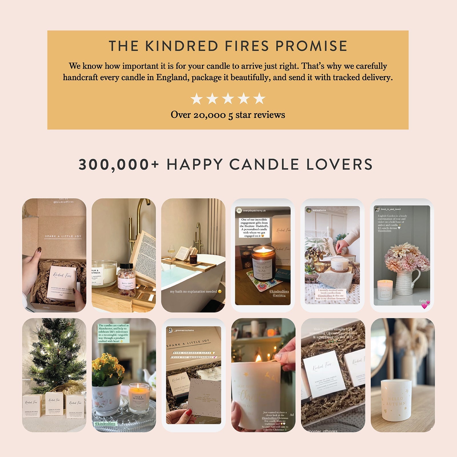 Kindred Fires Stella scented jar candle range