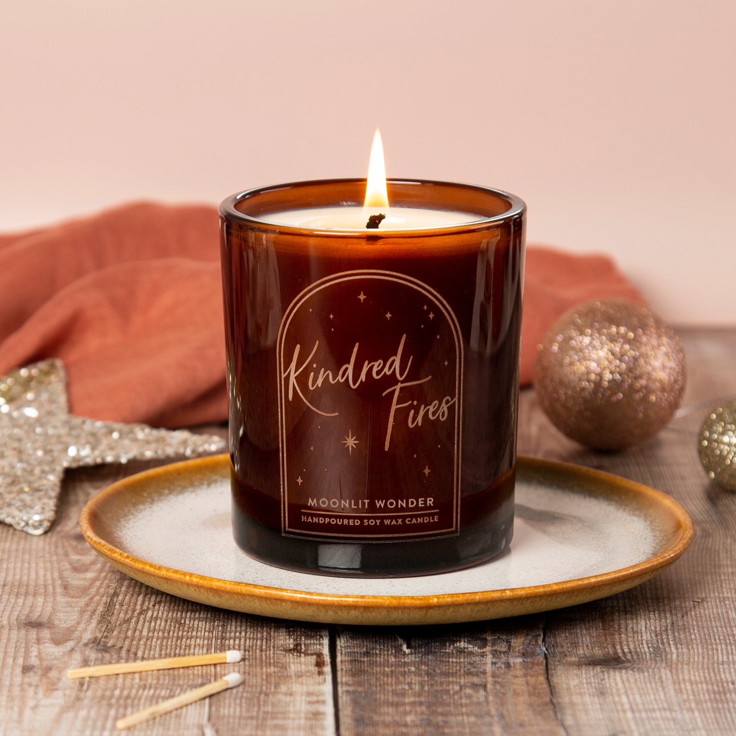 Moonlit Wonder Scented Candle Large Amber 'Glow Through' Candle