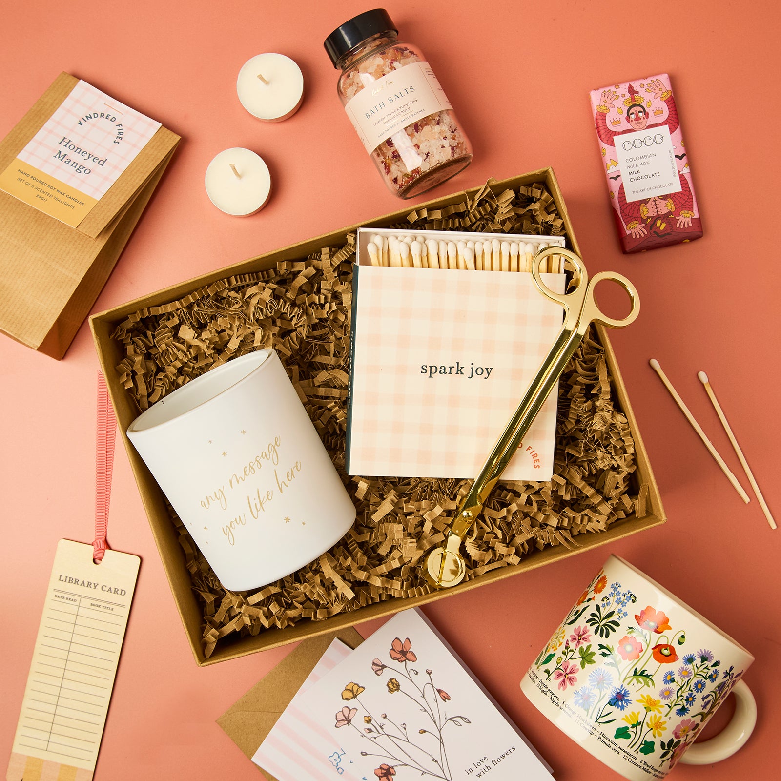 Any Message Engraved Candle Wonderful Moments Hamper Gift