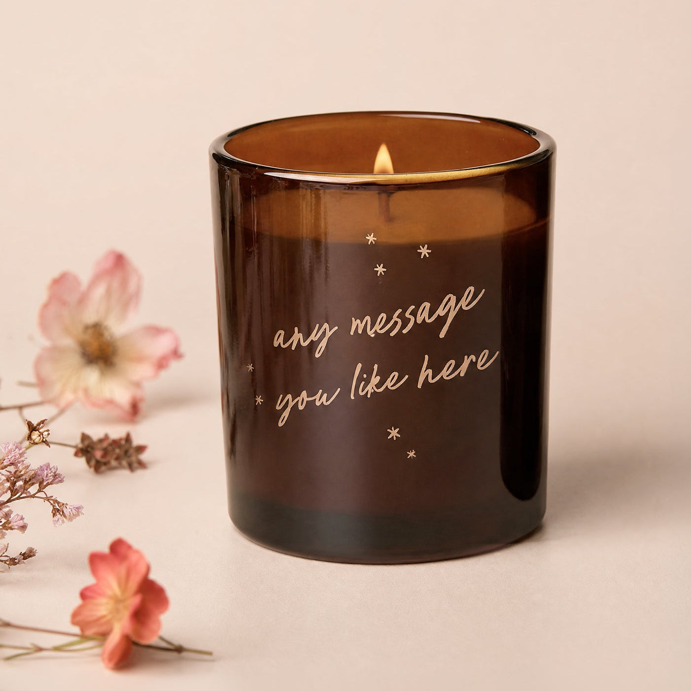 Birthday or Thank You Gift Any Message Candle in Luxury Gift-Ready Box, Refillable Soy Wax