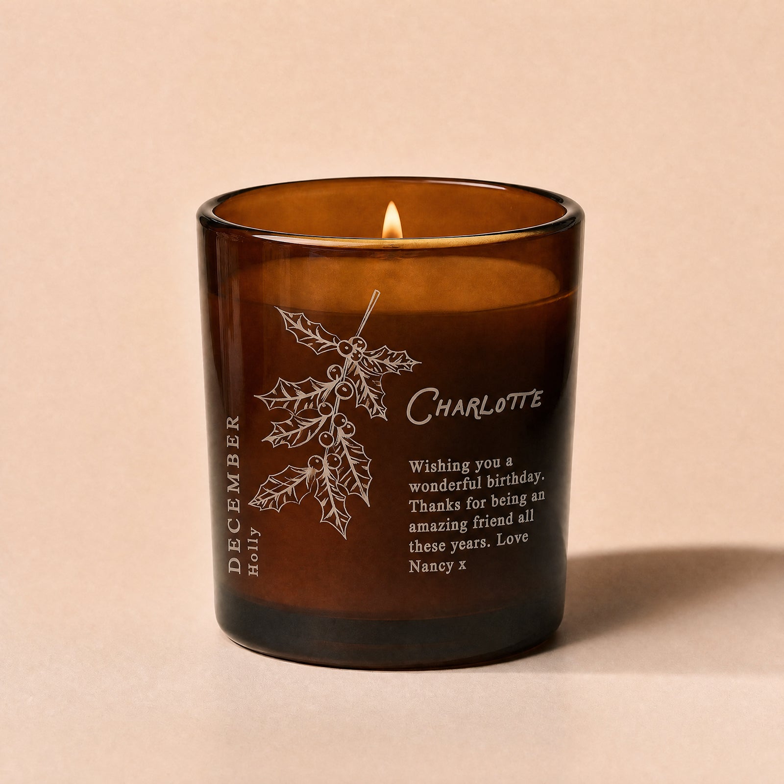 Birthday Gift Personalised Birth Flower Candle for Her – Luxury Gift Box, Ready to Gift UK
