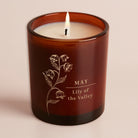 Birth Flower Gift Candle – Engraved Amber Glow Candle in Luxury Gift Box for Birthday or Thanks