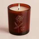 Birth Flower Gift Candle – Engraved Amber Glow Candle in Luxury Gift Box for Birthday or Thanks