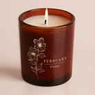 Birth Flower Gift Candle – Engraved Amber Glow Candle in Luxury Gift Box for Birthday or Thanks