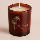 Birth Flower Gift Candle – Engraved Amber Glow Candle in Luxury Gift Box for Birthday or Thanks