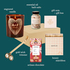 Birthday & Anniversary Gift Hamper Personalised with Initials & Date, Refillable Candle in Luxury