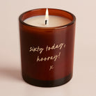 Birthday Gift Any Age Hooray Amber Glow Engraved Scented Candle in Luxury Gift Box