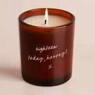 Birthday Gift Any Age Hooray Amber Glow Engraved Scented Candle in Luxury Gift Box