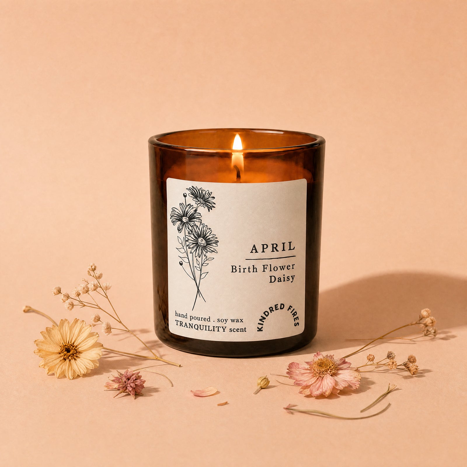 Birthday Gift Birth Flower Candle in Luxury Gift Box – Refillable Scented Gift Ready