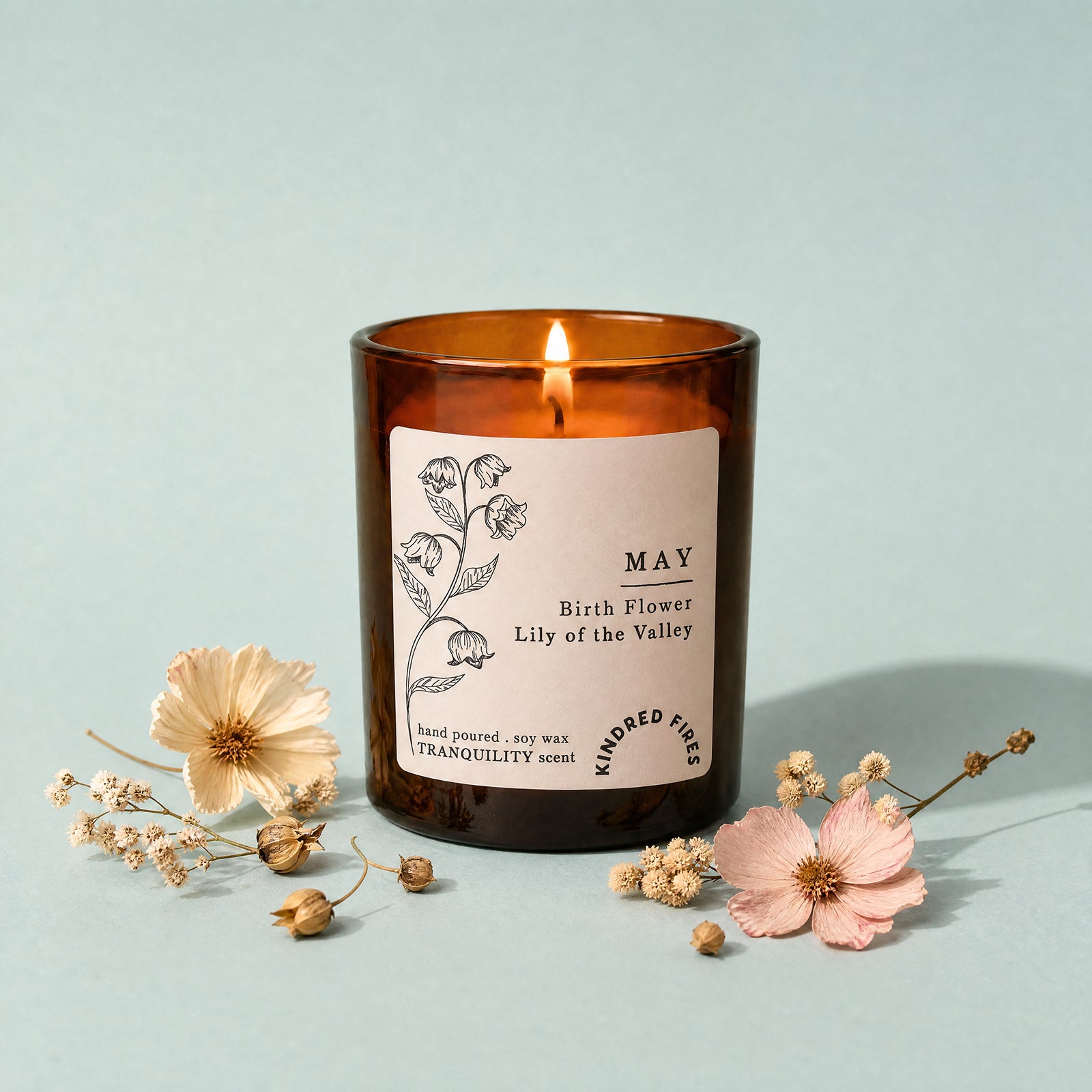 Birthday Gift Birth Flower Candle in Luxury Gift Box – Refillable Scented Gift Ready
