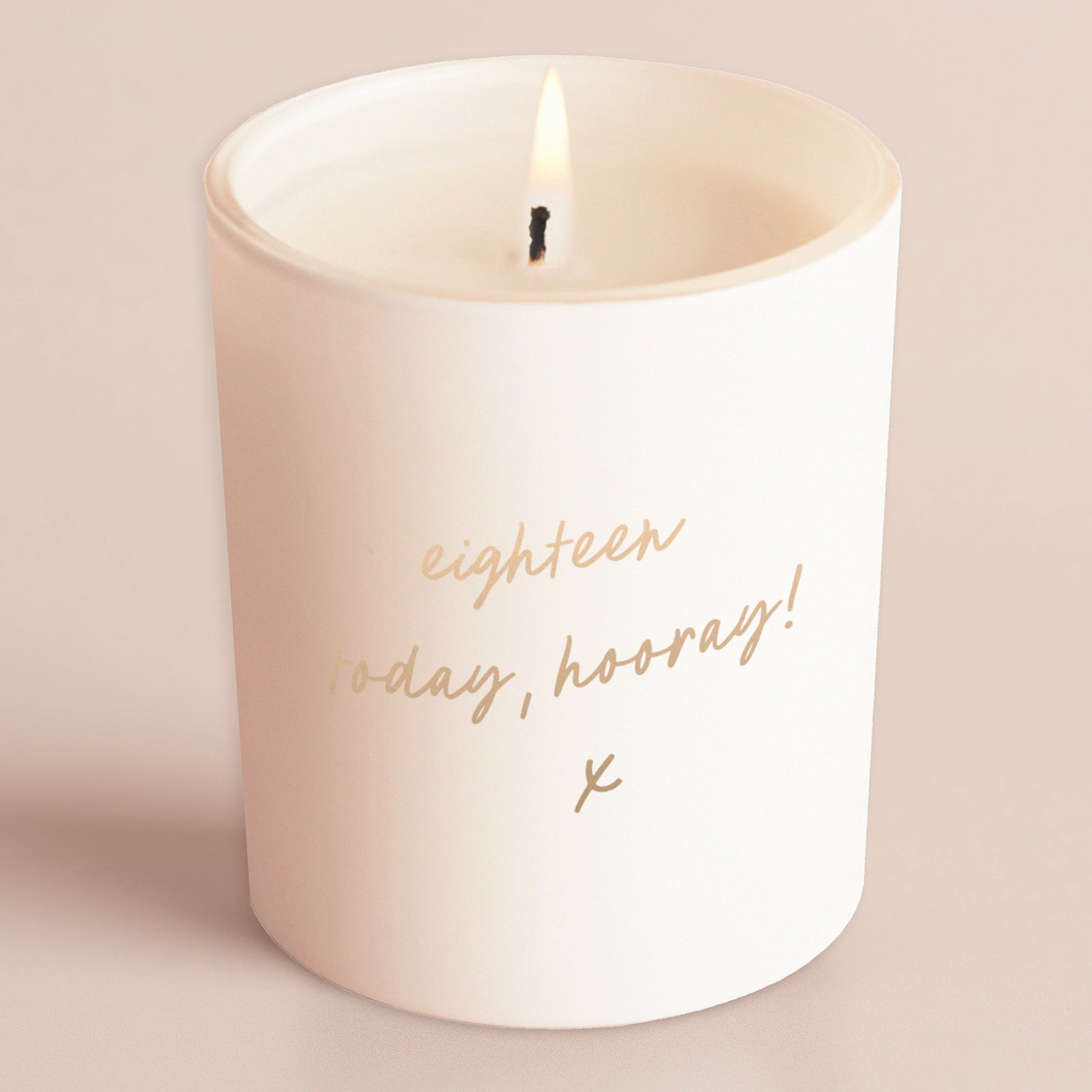 Birthday Gift Candle for Her – Any Age Hooray White Glow in Luxury Gift Box