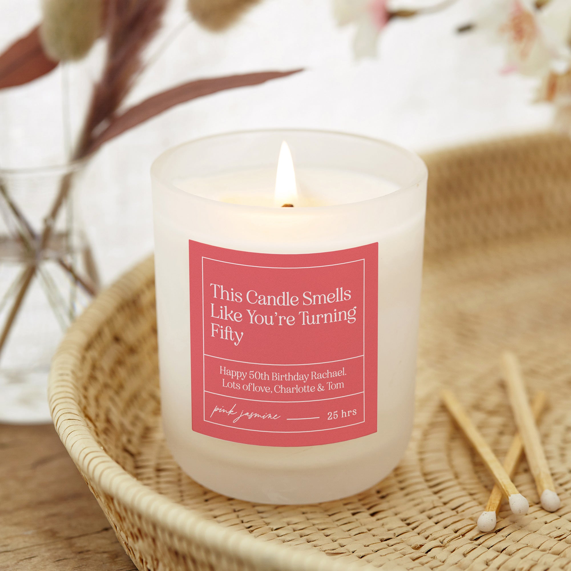 Birthday Gift Candle for Her Any Age Pink Label Scented Luxury Gift Ready Packaging