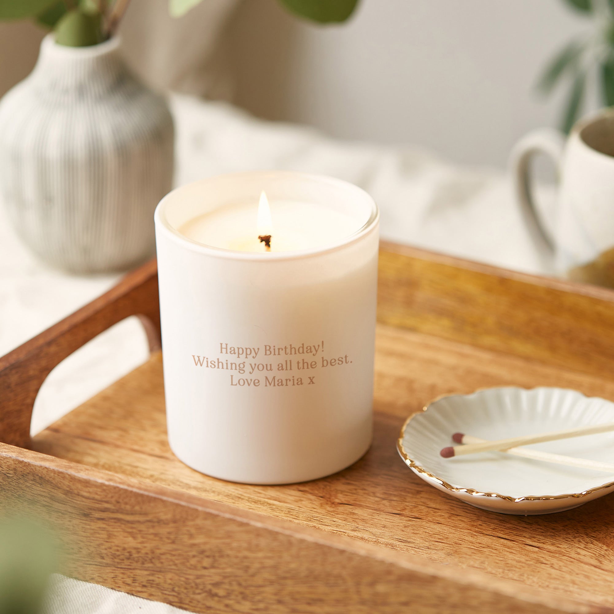 Birthday Gift Personalised Birth Date Engraved Candle – Scented Keepsake in Luxury Box