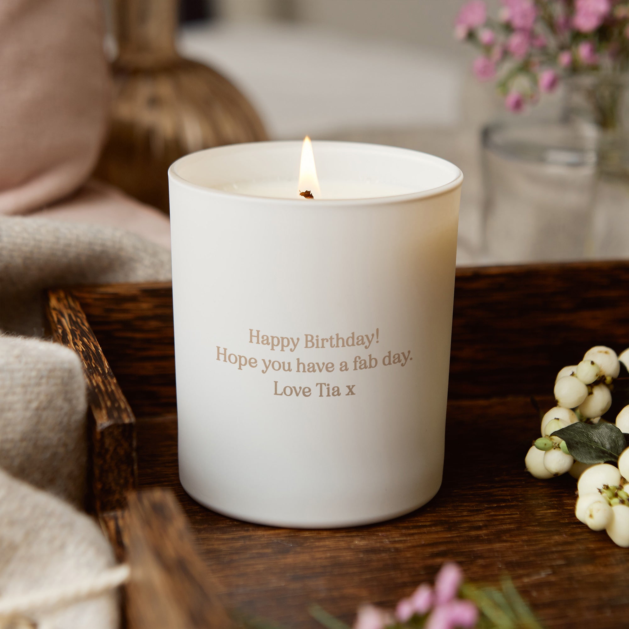 Birthday Gift Zodiac Birth Flower Candle in Luxury Box – Personalised Soy Wax Gift