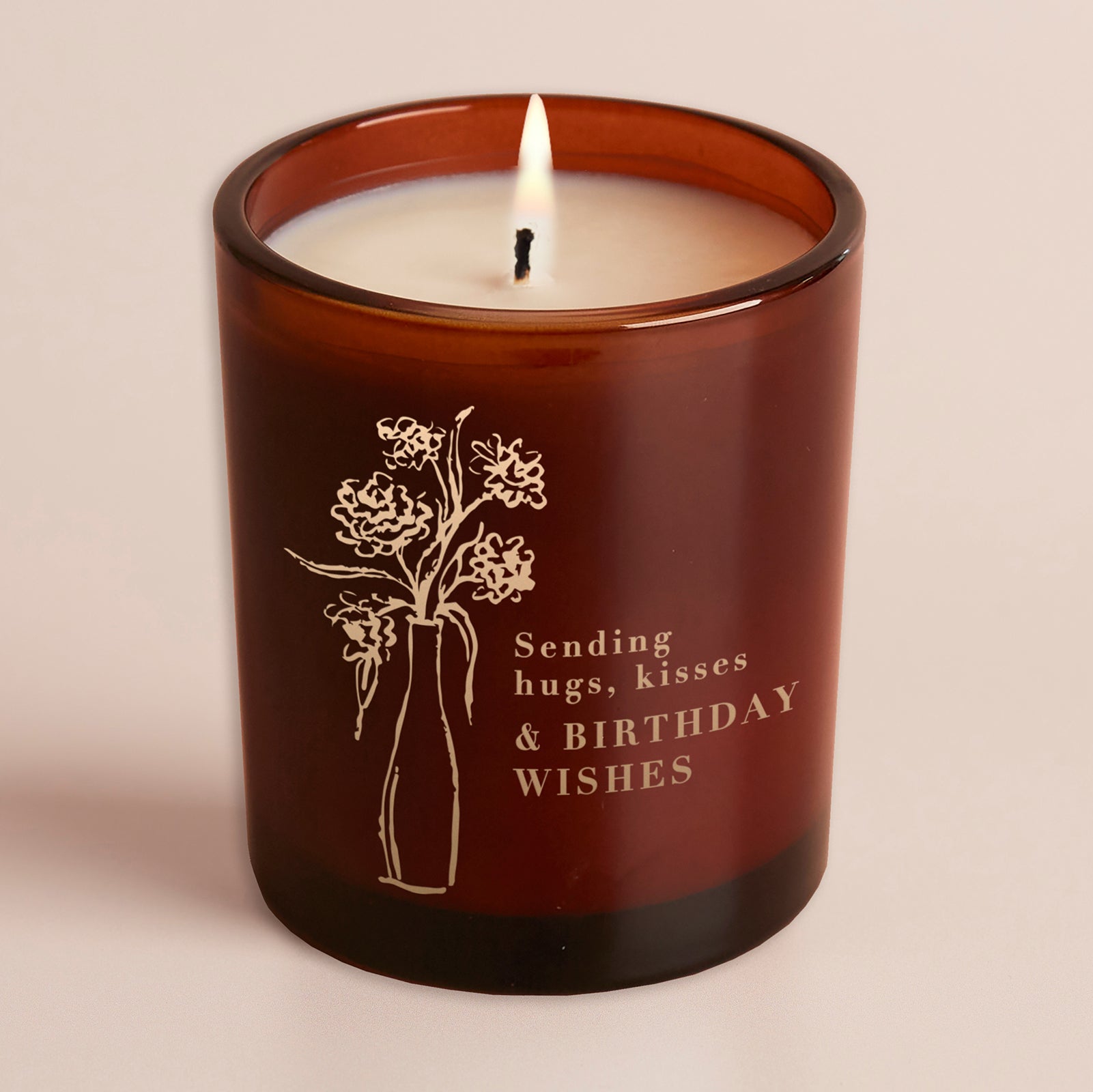 Birthday Gift for Her Hugs Kisses Glow Through Scented Candle in Luxury Gift Box