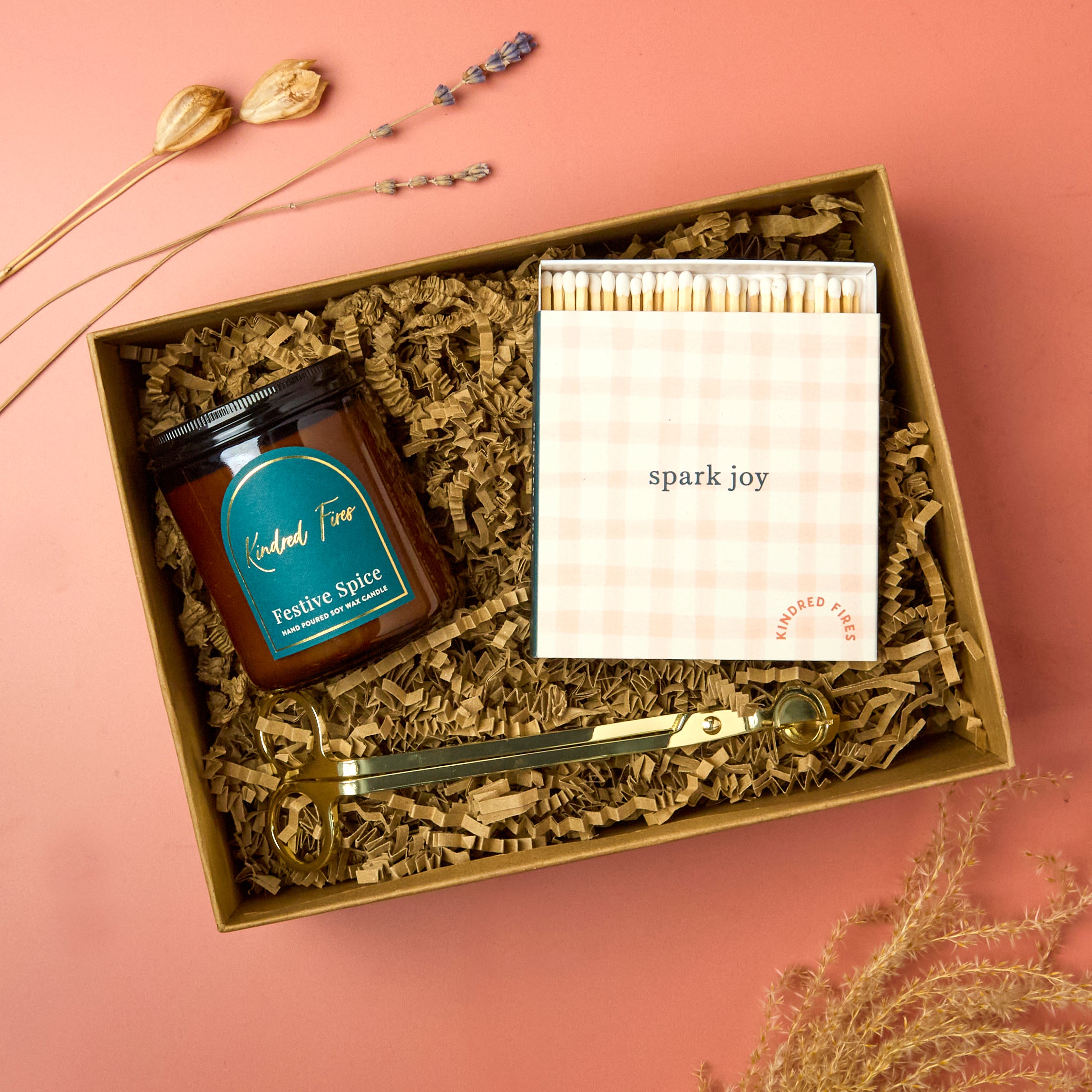 Birthday and Thank You Gift Jar Candle and Matchbox Set in Luxury Gift-Ready Box