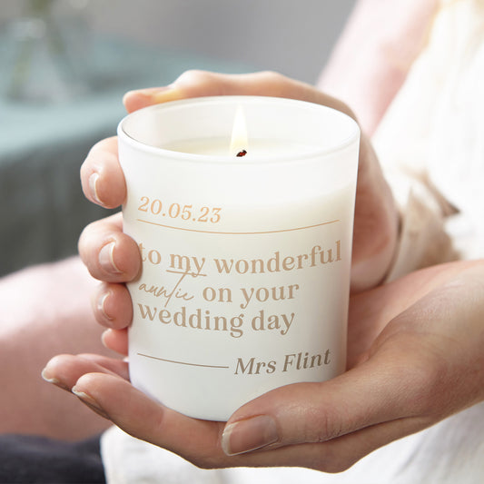 Auntie Wedding Keepsake Gift Luxury Personalised Candle
