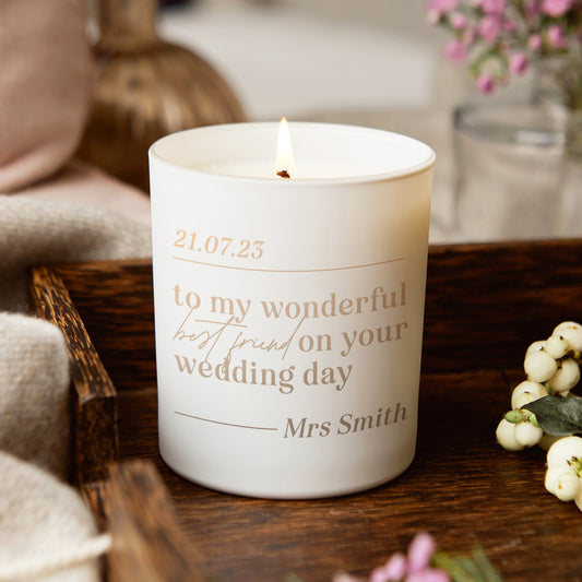 Best Friend Wedding Keepsake Gift Luxury Personalised Candle