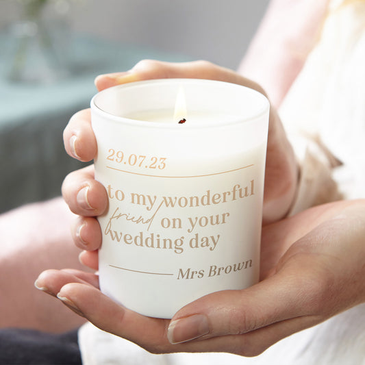 Friend Wedding Keepsake Gift Luxury Personalised Candle