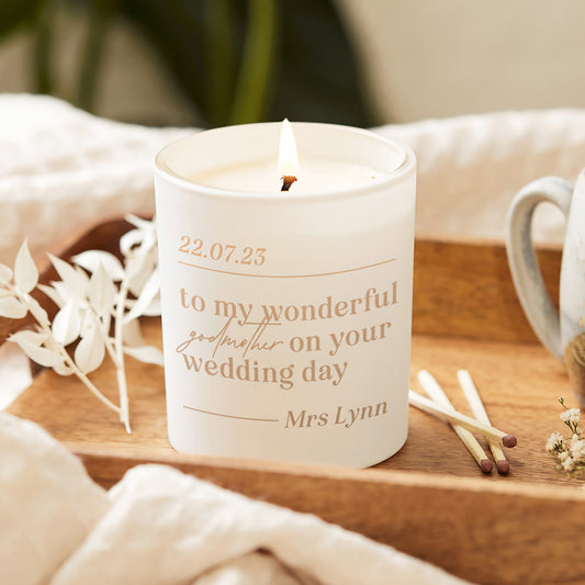 Godmother Wedding Keepsake Gift Luxury Personalised Candle