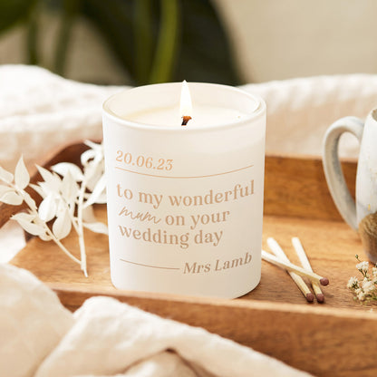 Mum Wedding Keepsake Gift Luxury Personalised Candle